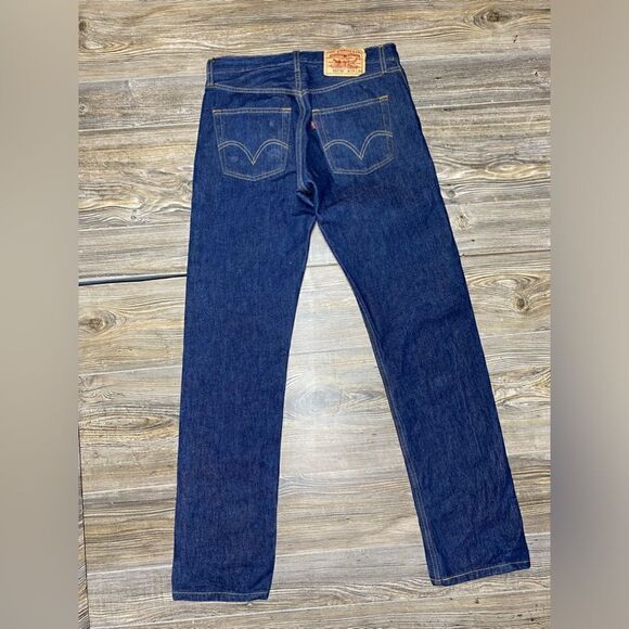 Vintage Levi's 501xx Dark Wash Blue Jeans 501-0000 Size 28x32 EUC - Picture 5 of 16